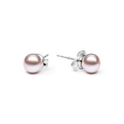 Cercei perle naturale roz pudra 6 mm si argint DiAmanti EFB06-N_L-G (Argint 925‰ 0,45 g.)